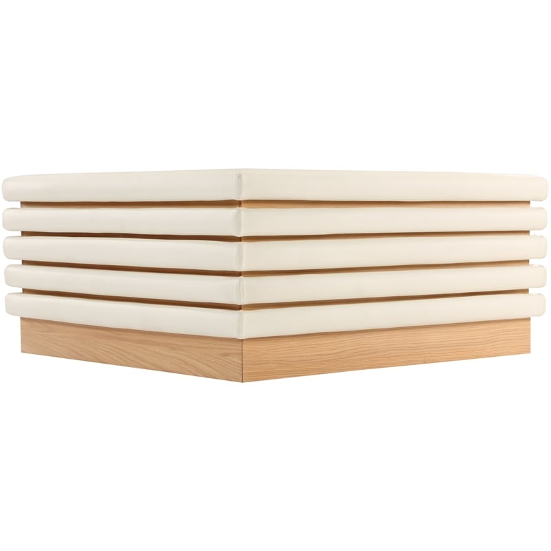 Meridian Furniture Rory Cream Vegan Leather Coffee Table
