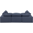 Meridian Furniture Comfy Navy Linen Textured Fabric 6-Pc. Modular Sectional