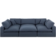 Meridian Furniture Comfy Navy Linen Textured Fabric 6-Pc. Modular Sectional