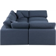 Meridian Furniture Comfy Navy Linen Textured Fabric 6-Pc. Modular Sectional
