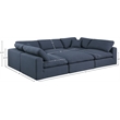 Meridian Furniture Comfy Navy Linen Textured Fabric 6-Pc. Modular Sectional