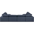 Meridian Furniture Comfy Navy Linen Textured Fabric 6-Pc. Modular Sectional