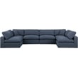 Meridian Furniture Comfy Navy Linen Textured Fabric 6-Pc. Modular Sectional