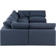 Meridian Furniture Comfy Navy Linen Textured Fabric 6-Pc. Modular Sectional