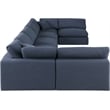 Meridian Furniture Comfy Navy Linen Textured Fabric 7-Pc. Modular Sectional