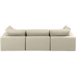 Meridian Furniture Comfy Cream Vegan Leather 3-Pc. Modular Sofa