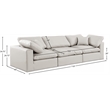 Meridian Furniture Comfy Cream Vegan Leather 3-Pc. Modular Sofa