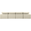Meridian Furniture Comfy Cream Vegan Leather 4-Pc. Modular Sofa