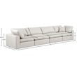 Meridian Furniture Comfy Cream Vegan Leather 4-Pc. Modular Sofa