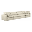 Meridian Furniture Comfy Cream Vegan Leather 4-Pc. Modular Sofa