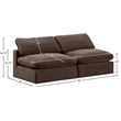 Meridian Furniture Comfy Brown Velvet 2-Pc. Modular Sofa