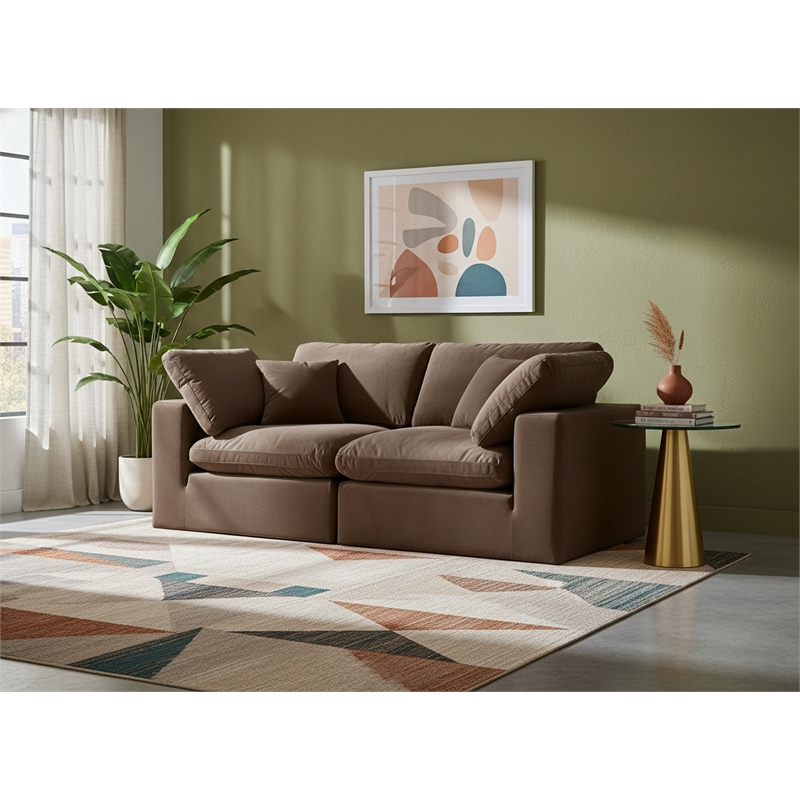 Meridian Furniture Comfy Brown Velvet 2-Pc. Modular Sofa
