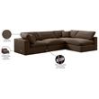 Meridian Furniture Comfy Brown Velvet 4-Pc. Modular Sectional