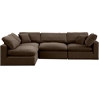 Meridian Furniture Comfy Brown Velvet 4-Pc. Modular Sectional