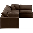 Meridian Furniture Comfy Brown Velvet 4-Pc. Modular Sectional