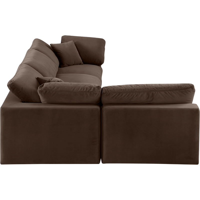 Meridian Furniture Comfy Brown Velvet 4-Pc. Modular Sectional