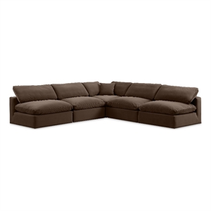 Meridian Furniture Comfy Brown Velvet 5-Pc. Modular Sectional