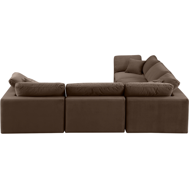 Meridian Furniture Comfy Brown Velvet 5-Pc. Modular Sectional