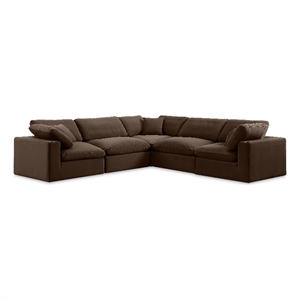 Meridian Furniture Comfy Brown Velvet 5-Pc. Modular Sectional