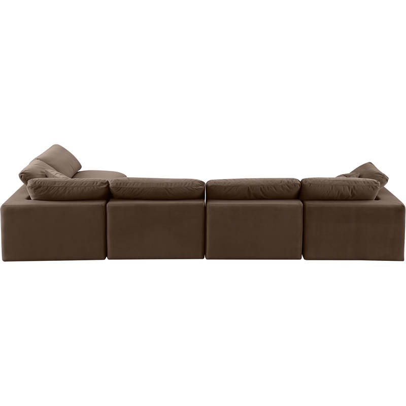 Meridian Furniture Comfy Brown Velvet 5-Pc. Modular Sectional