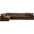 Meridian Furniture Comfy Brown Velvet 5-Pc. Modular Sectional
