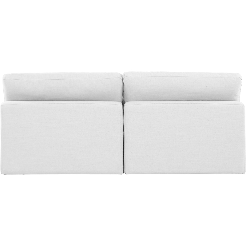 Meridian Furniture Comfy White Linen Textured Fabric 2-Pc. Modular Sofa