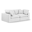 Meridian Furniture Comfy White Linen Textured Fabric 2-Pc. Modular Sofa