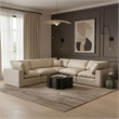 Meridian Furniture Comfy Cream Vegan Leather 5-Pc. Modular Sectional