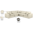 Meridian Furniture Comfy Cream Vegan Leather 5-Pc. Modular Sectional