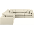 Meridian Furniture Comfy Cream Vegan Leather 5-Pc. Modular Sectional