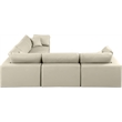 Meridian Furniture Comfy Cream Vegan Leather 5-Pc. Modular Sectional
