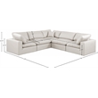 Meridian Furniture Comfy Cream Vegan Leather 5-Pc. Modular Sectional