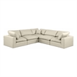 Meridian Furniture Comfy Cream Vegan Leather 5-Pc. Modular Sectional