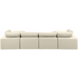 Meridian Furniture Comfy Cream Vegan Leather 6-Pc. Modular Sectional