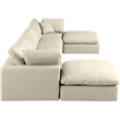 Meridian Furniture Comfy Cream Vegan Leather 6-Pc. Modular Sectional