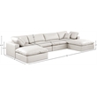 Meridian Furniture Comfy Cream Vegan Leather 6-Pc. Modular Sectional