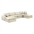 Meridian Furniture Comfy Cream Vegan Leather 6-Pc. Modular Sectional