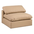 Meridian Furniture Comfy Tan Vegan Leather Armless Chair