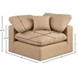 Meridian Furniture Comfy Tan Vegan Leather Corner Chair