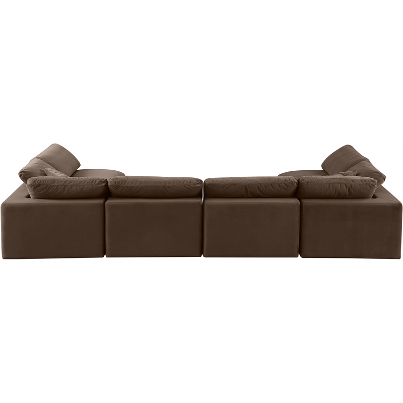 Meridian Furniture Comfy Brown Velvet 6-Pc. Modular Sectional