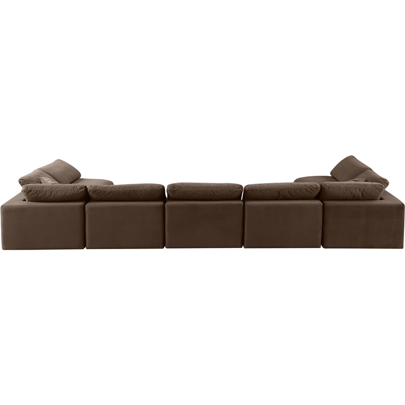 Meridian Furniture Comfy Brown Velvet 7-Pc. Modular Sectional