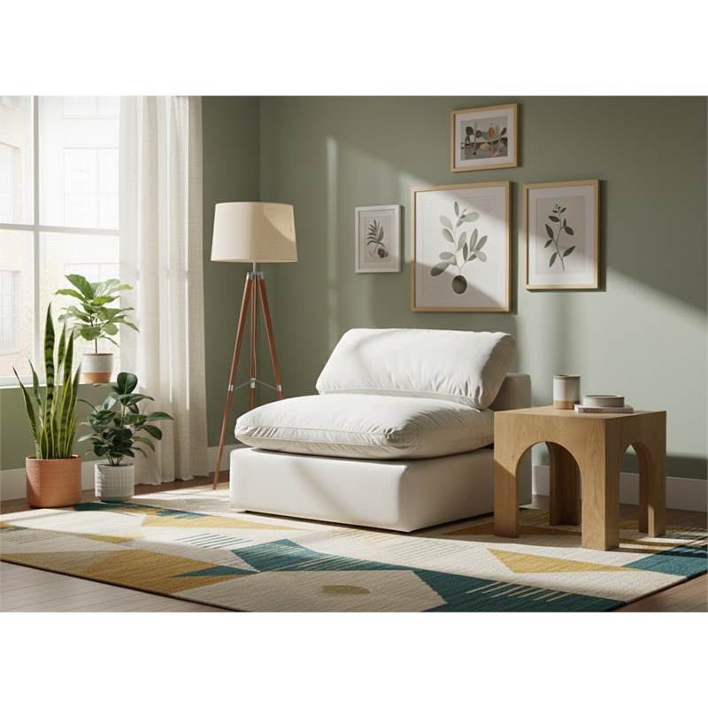 Meridian Furniture Comfy Cream Velvet Armless Chair