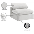 Meridian Furniture Comfy Cream Velvet Armless Chair