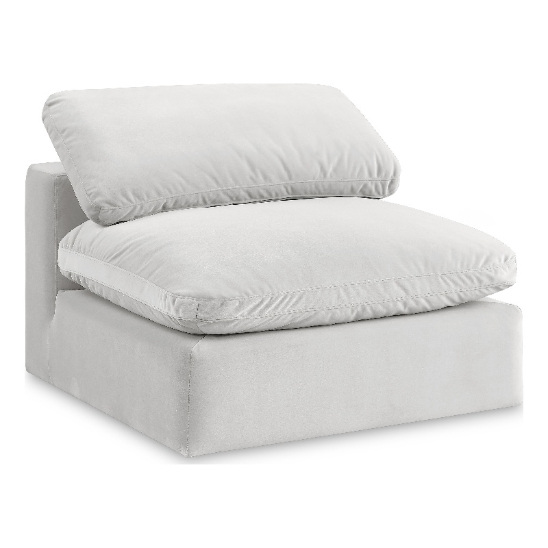 Meridian Furniture Comfy Cream Velvet Armless Chair