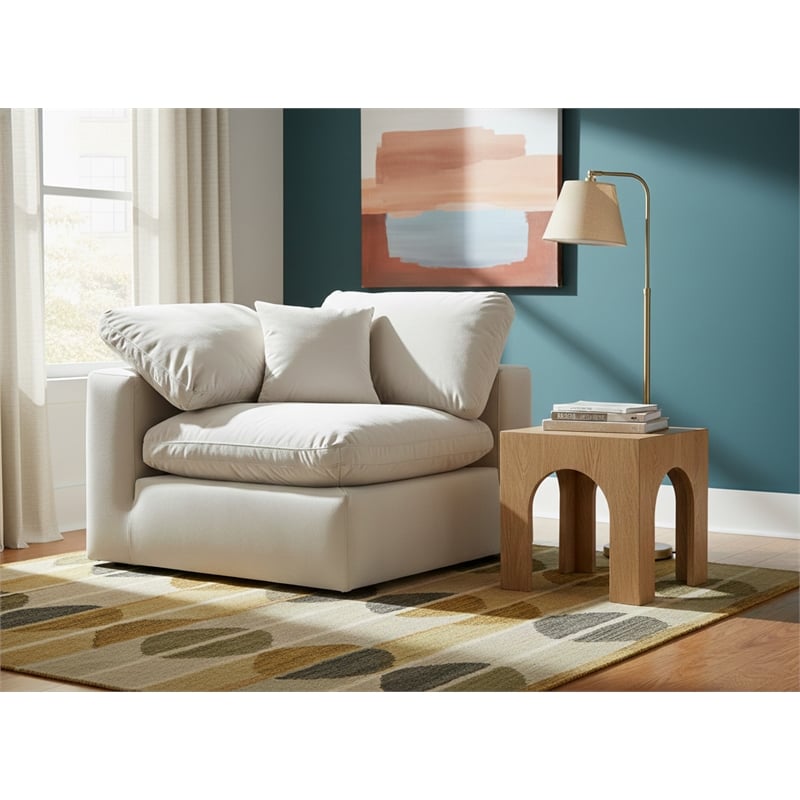 Meridian Furniture Comfy Cream Velvet Corner Chair