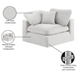Meridian Furniture Comfy Cream Velvet Corner Chair