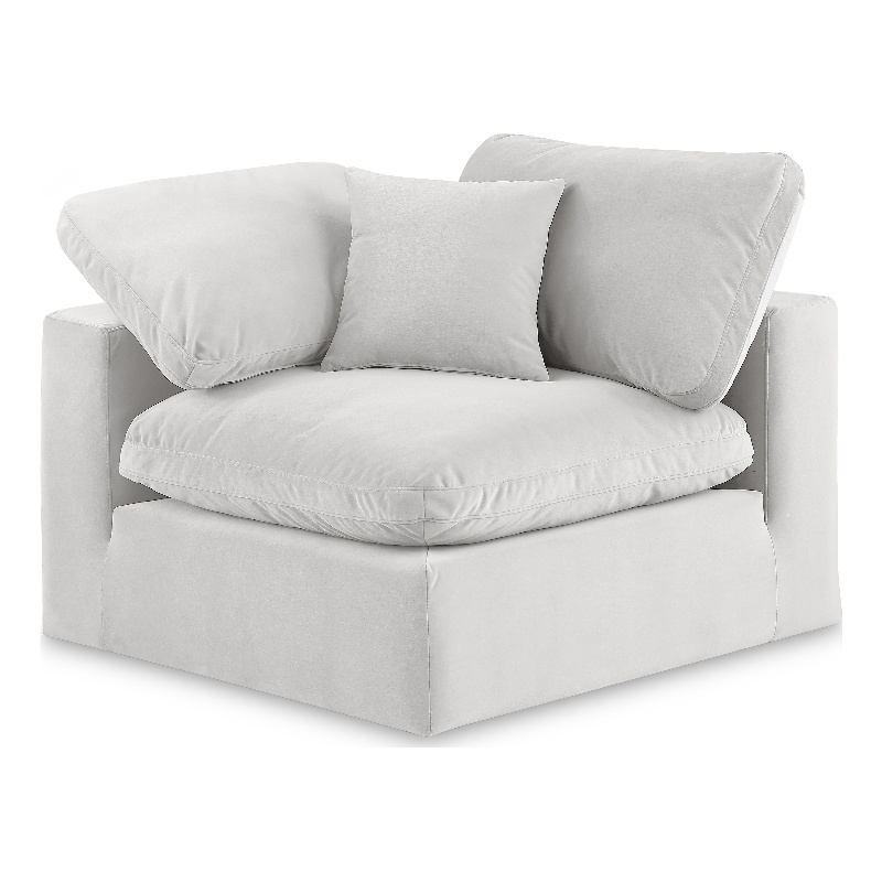 Meridian Furniture Comfy Cream Velvet Corner Chair