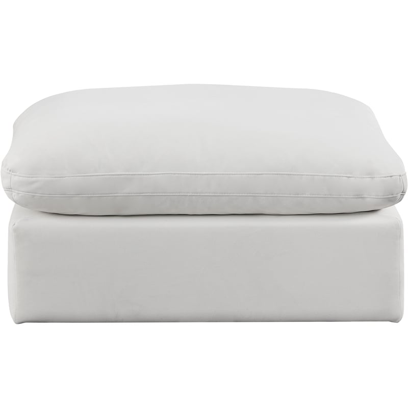 Meridian Furniture Comfy Cream Velvet Ottoman