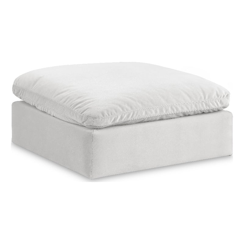 Meridian Furniture Comfy Cream Velvet Ottoman
