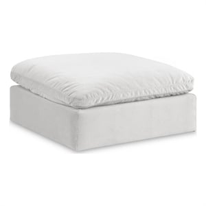 Meridian Furniture Comfy Cream Velvet Ottoman